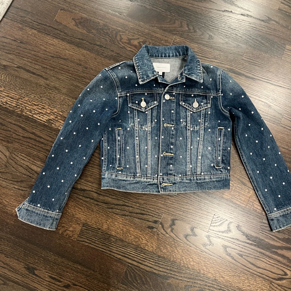 Retrofit jean jacket with studs. Xs like new worn one time